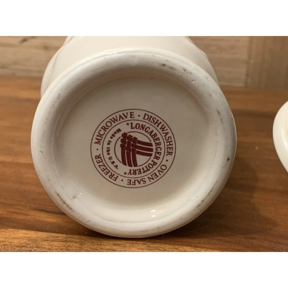 LONGABERGER Pottery Woven Traditions Red Cinnamon Spice Jar with Lid Made In USA